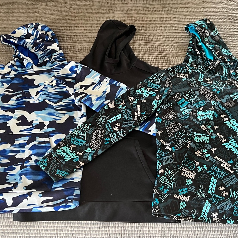 Boys Under Armour hooded sweatshirts-All size Medium.